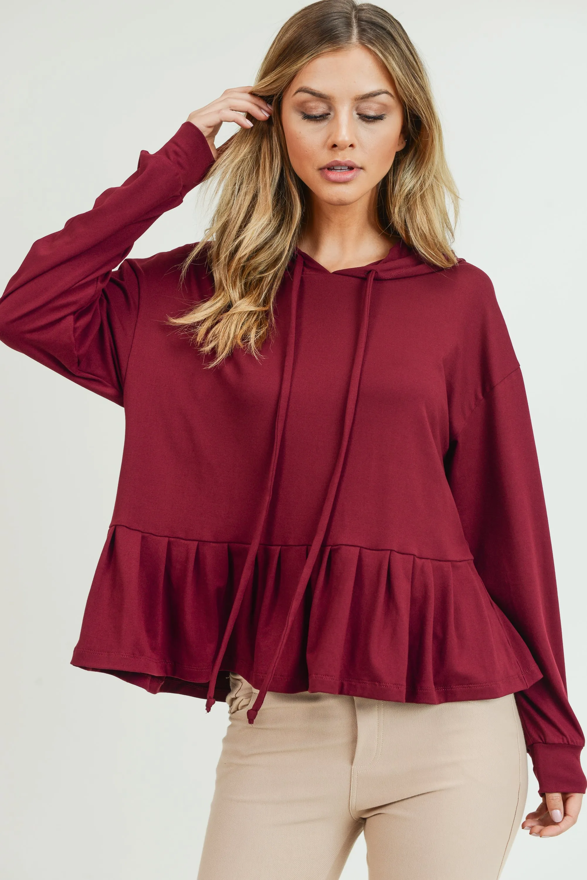 Daytime Ruffles Hoodie Top