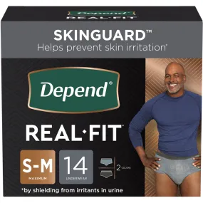 Depend Underwear Real Fit for Men Small/Medium 28" - 40" - Discontinued by Manufacturer