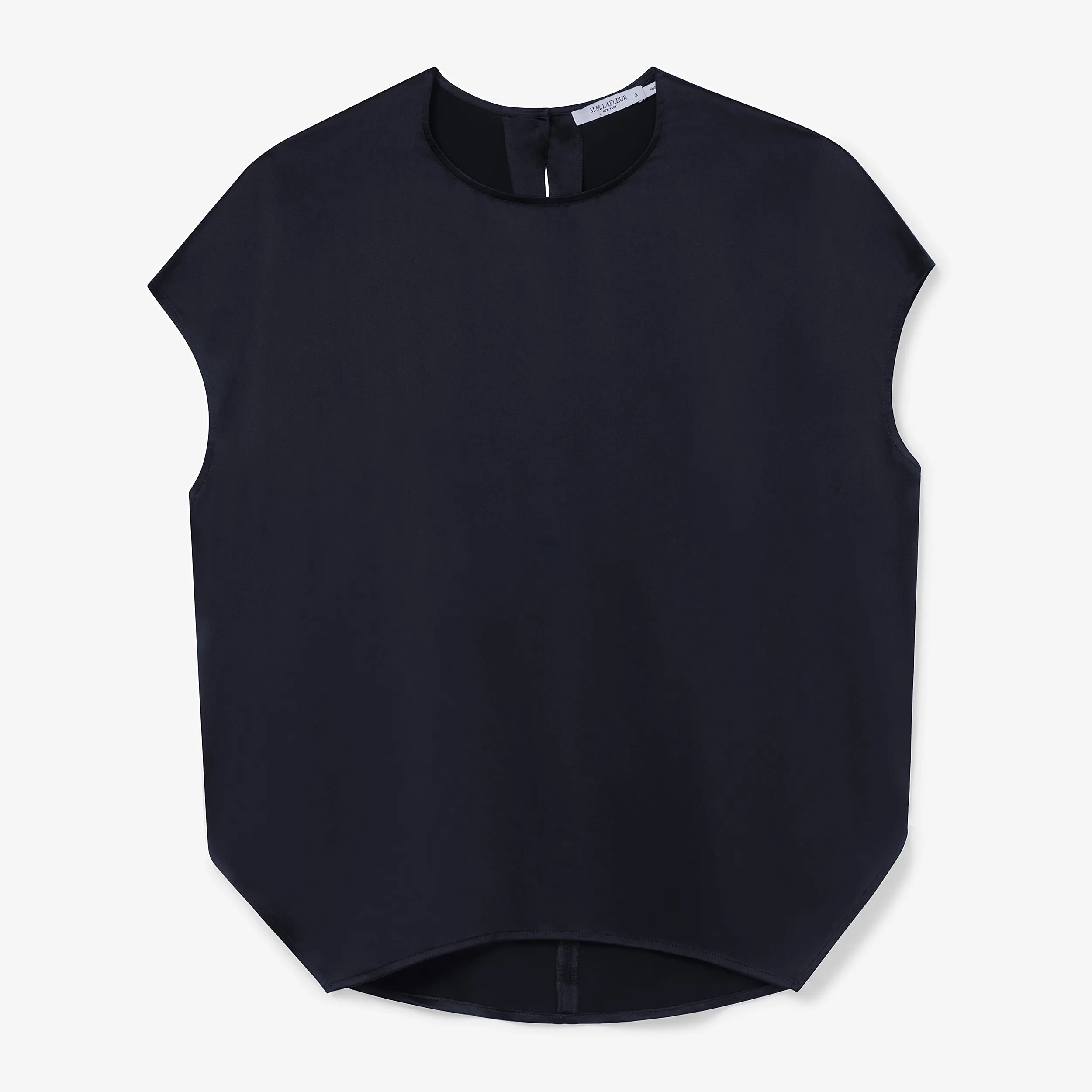 Didion Top - Washable Silk Charmeuse :: Galaxy Blue