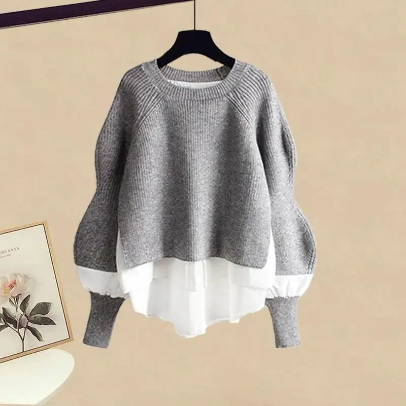 Elegant Korean Knit Sweater Dress & Skirt Set: Stylish Autumn Fashion