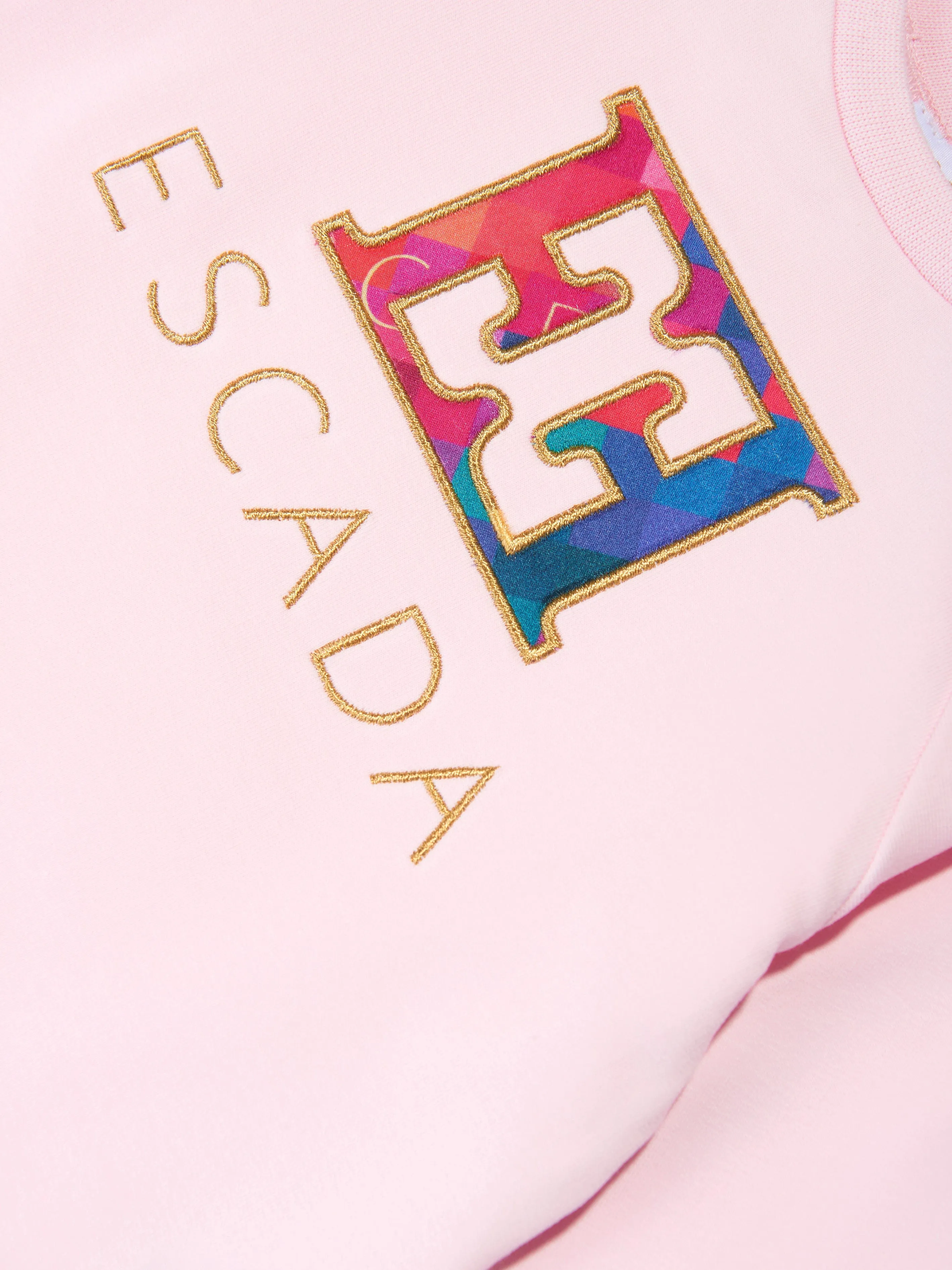 Escada Baby Girls Embroidered Logo Sweater Dress in Pink