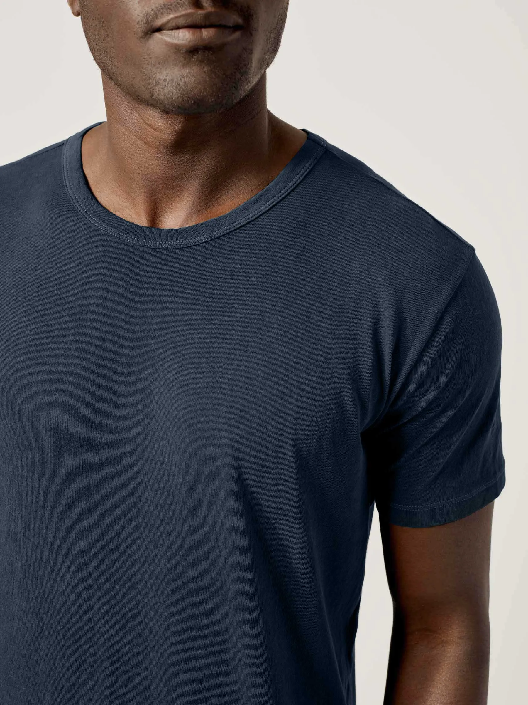 Faded Blue Venice Wash Costa Curved Hem Tee