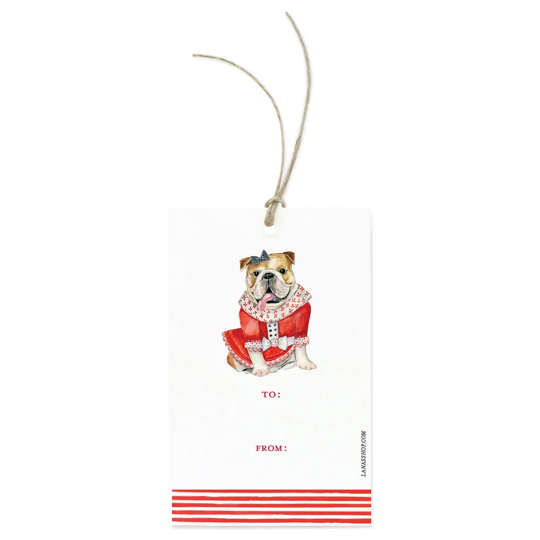 Festive Bulldog Gift Tag Set