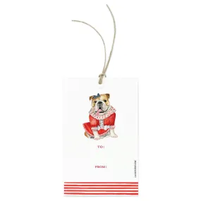 Festive Bulldog Gift Tag Set