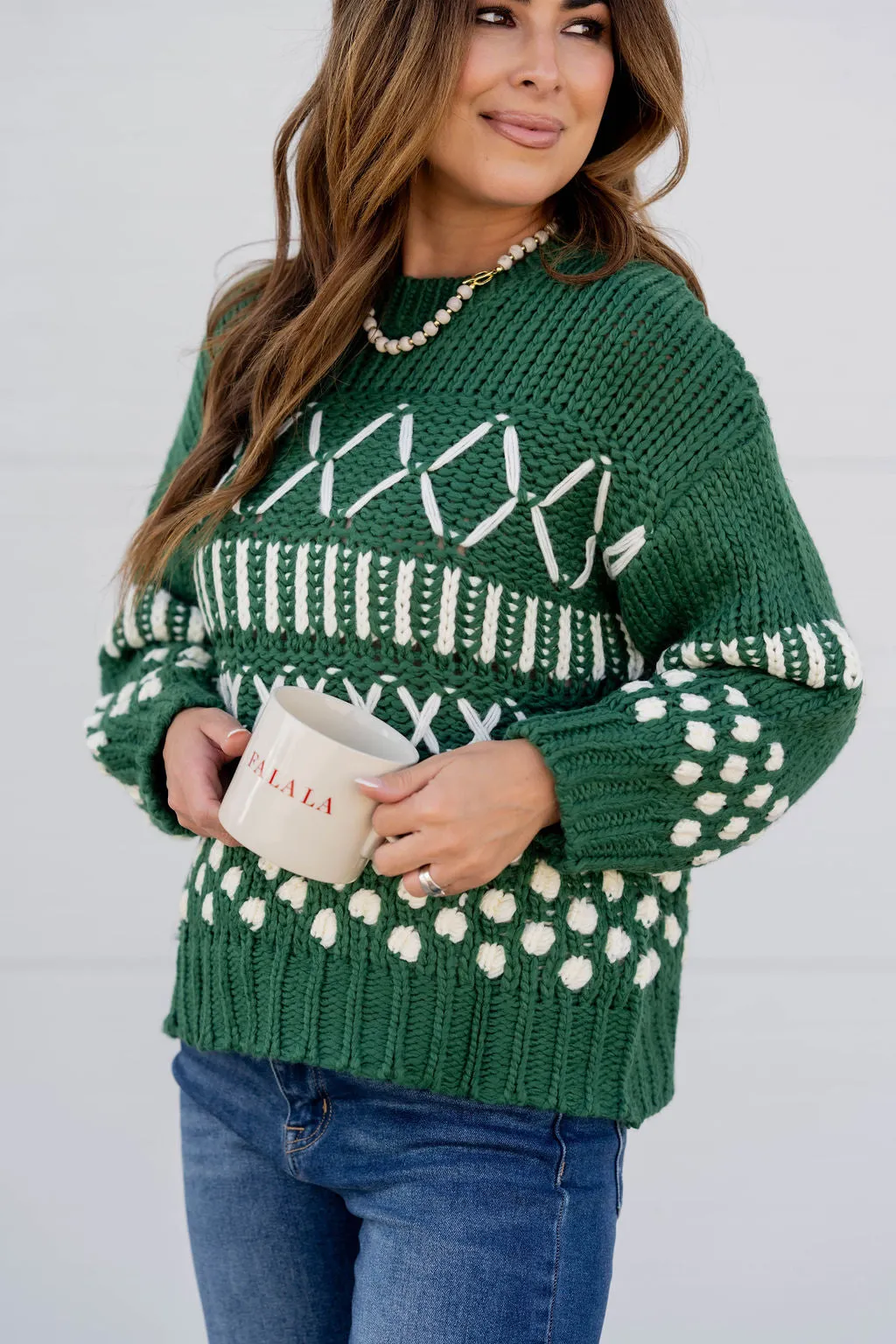 Festive Stitched Sweater