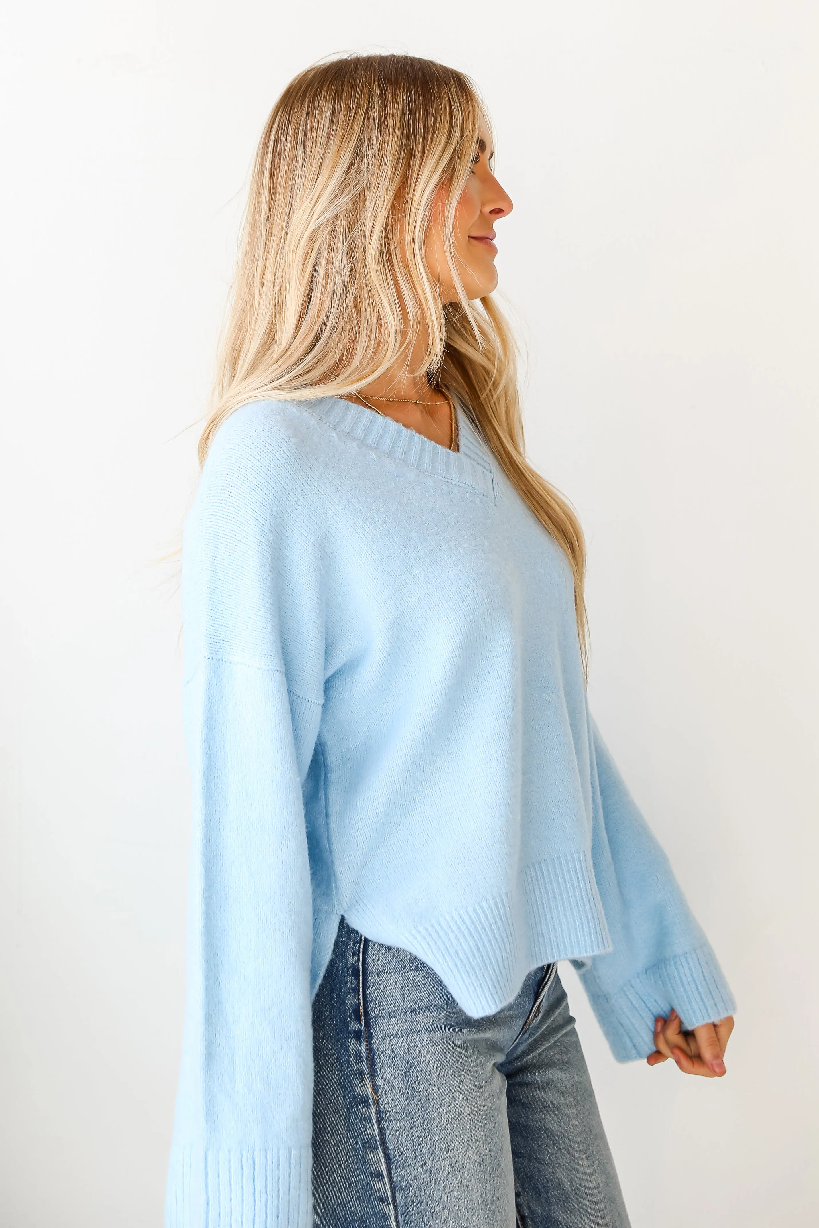 FINAL SALE - Plush Personality Light Blue Oversized Sweater