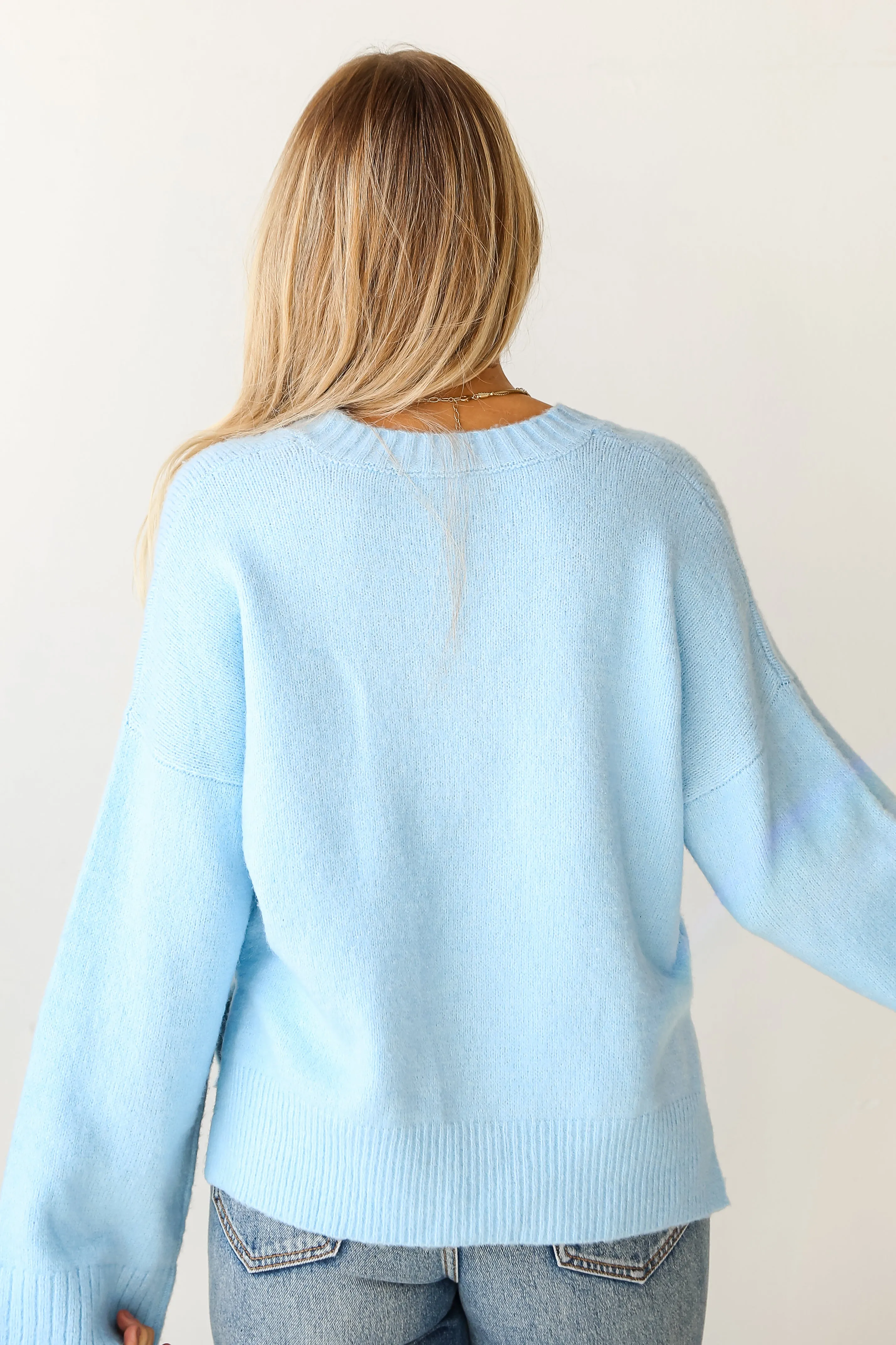 FINAL SALE - Plush Personality Light Blue Oversized Sweater