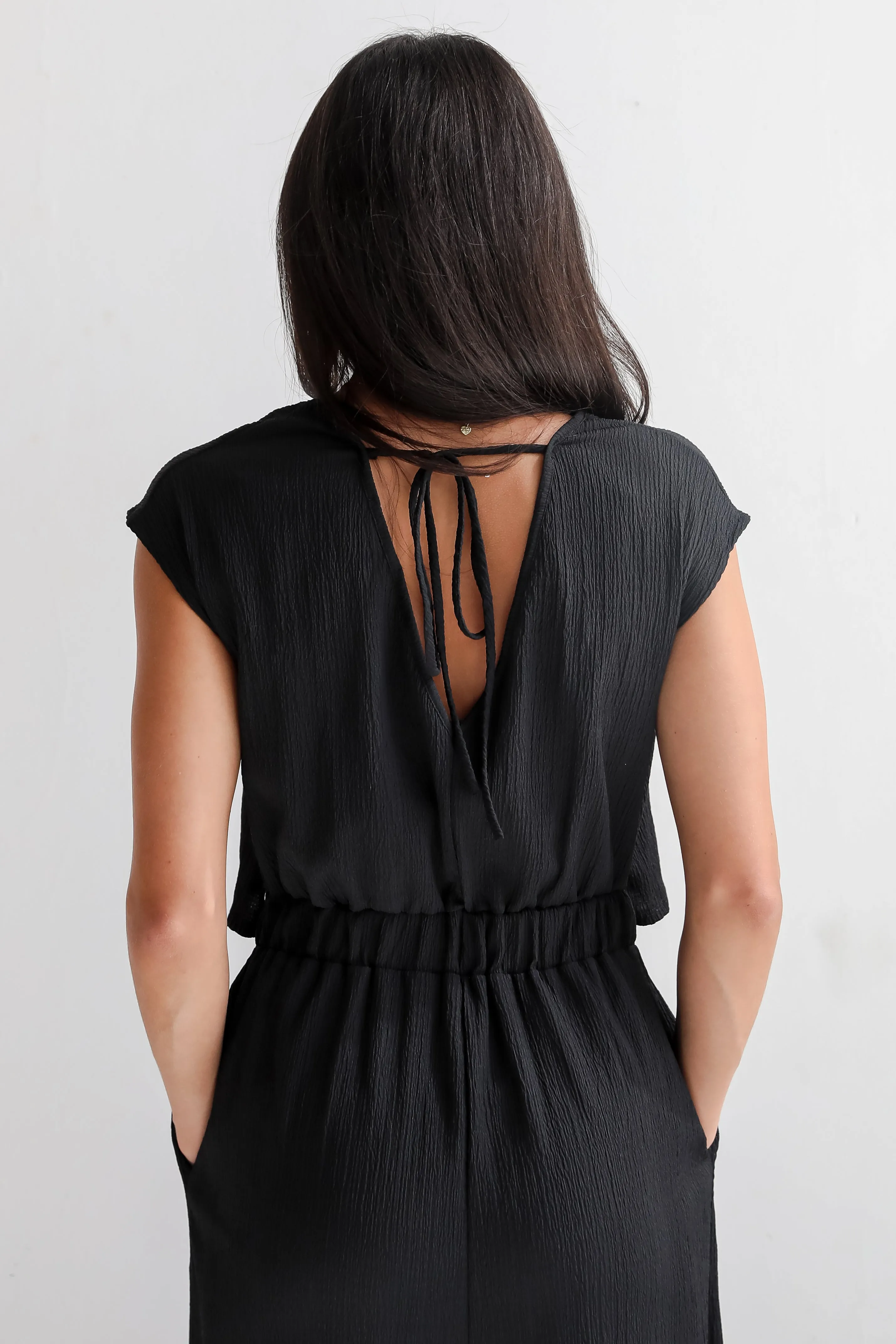 FINAL SALE - Seasonal Spirit Black Jumpsuit