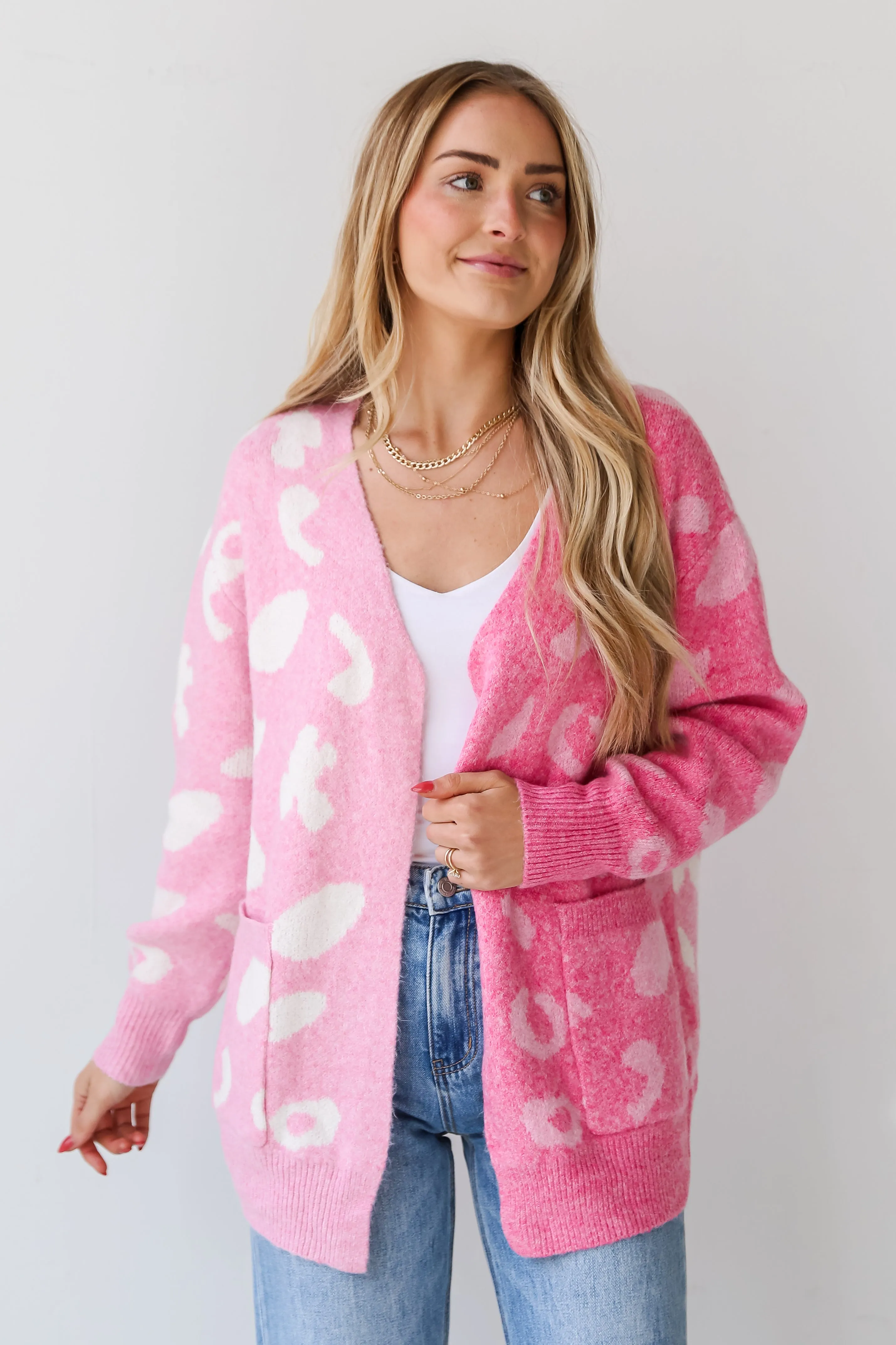 FINAL SALE - Wondrously Cozy Pink Color Block Cardigan