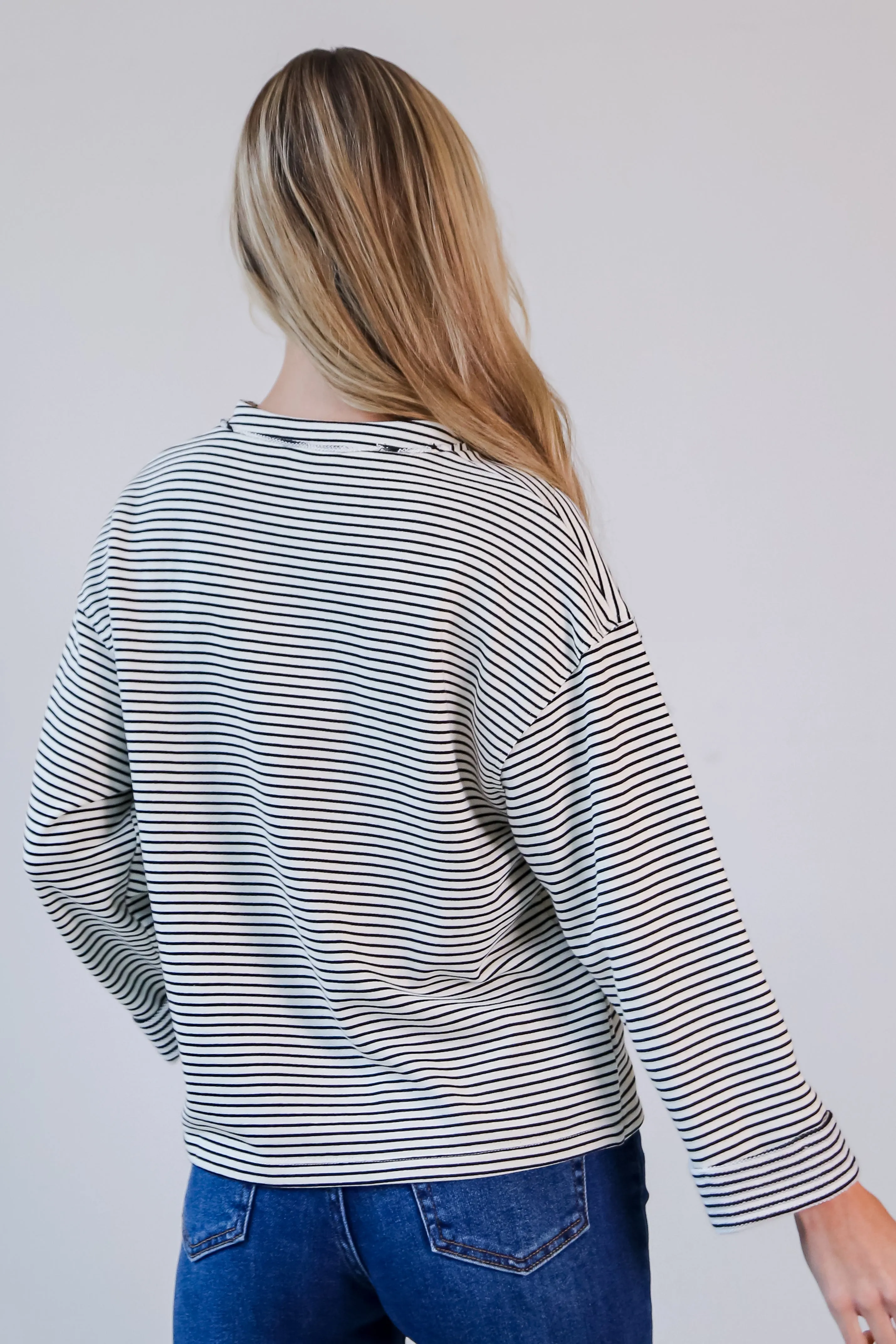 FINAL SALE - Won't Let You Down White Striped Knit Top