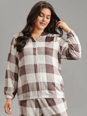 Flannel Plaid O Ring Zipper Sleep Top