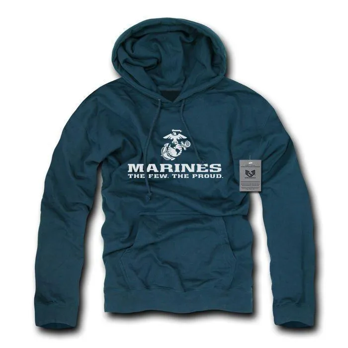 Fleece Pullover Hoodie Sweatshirt US Military Logo Air Force Army Marines