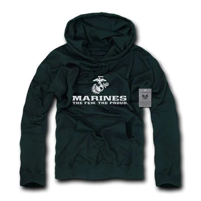 Fleece Pullover Hoodie Sweatshirt US Military Logo Air Force Army Marines