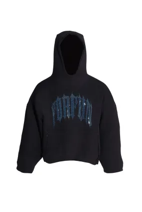 For Fun / Oversized Double Layer Rhinestone Pullover Hoodie