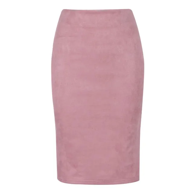 Frankie Suede Women's Midi Pencil Skirt