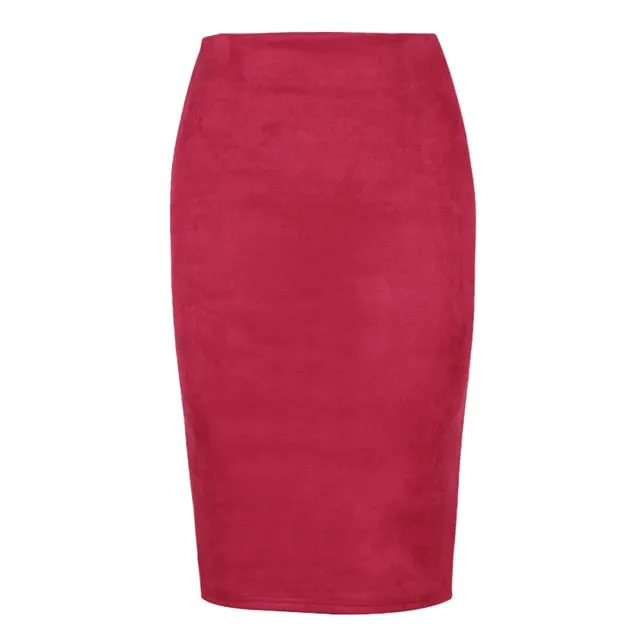 Frankie Suede Women's Midi Pencil Skirt