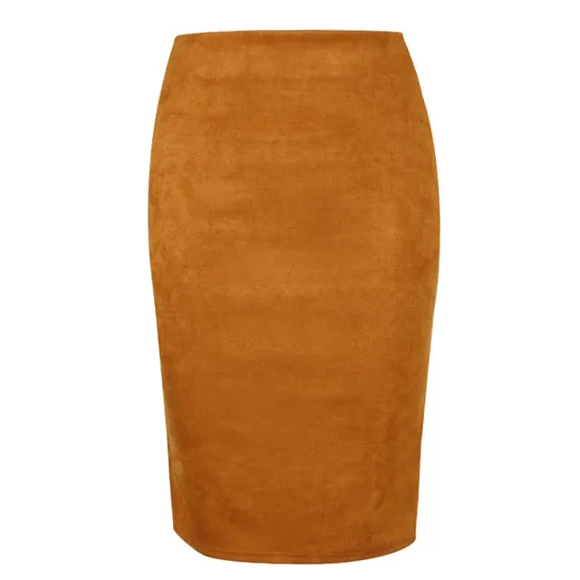 Frankie Suede Women's Midi Pencil Skirt