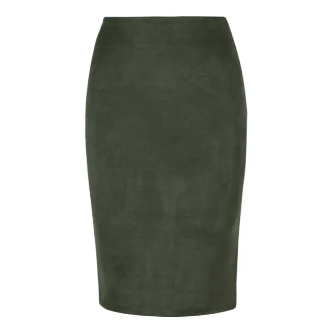 Frankie Suede Women's Midi Pencil Skirt