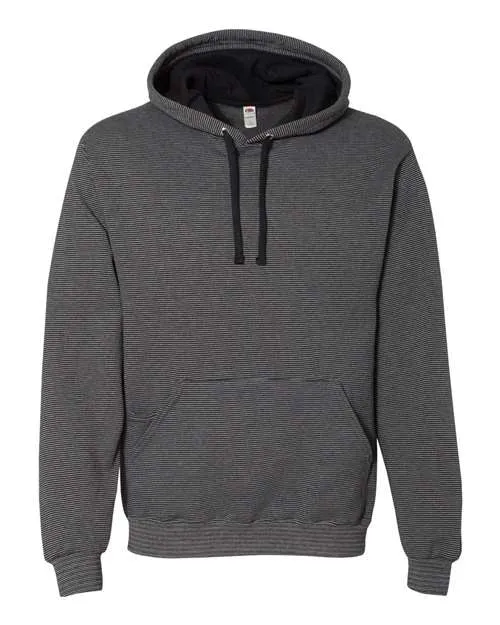 Fruit of the Loom Men's Sofspun Microstripe Hooded Pullover Sweatshirt