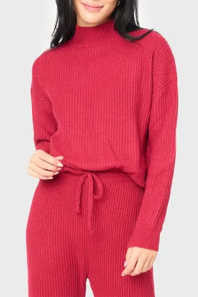 Funnel Neck Long Sleeve Cozy Ribbed Sweater