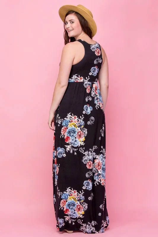 Garden Party Maxi Dress Plus - Black