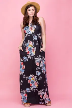 Garden Party Maxi Dress Plus - Black