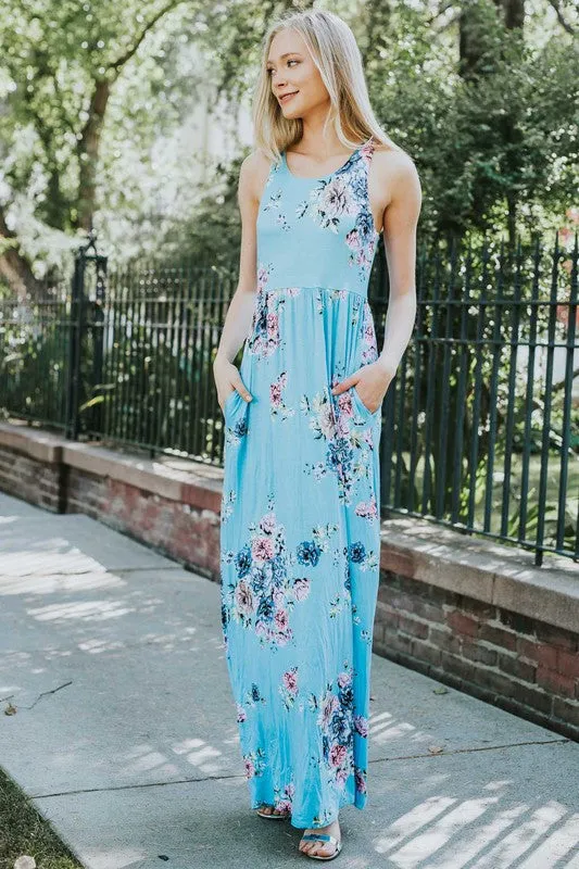 Garden Party Maxi Dress -  Turqouise