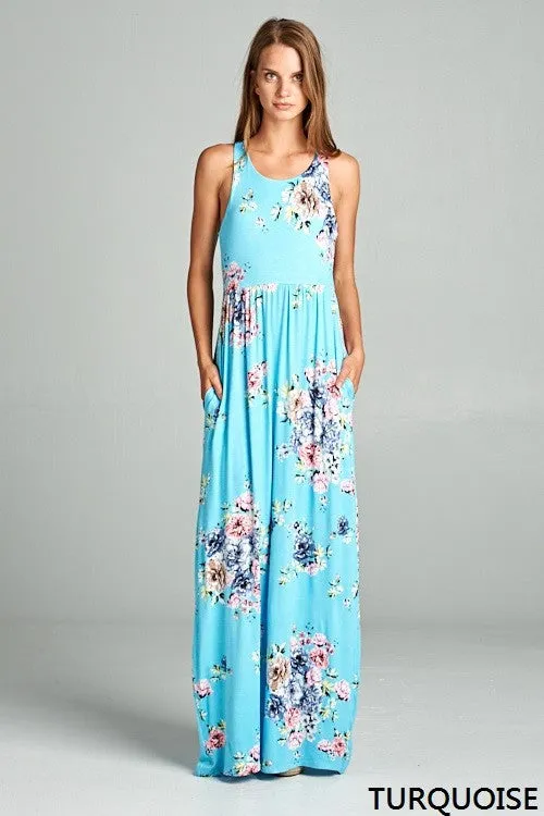 Garden Party Maxi Dress -  Turqouise