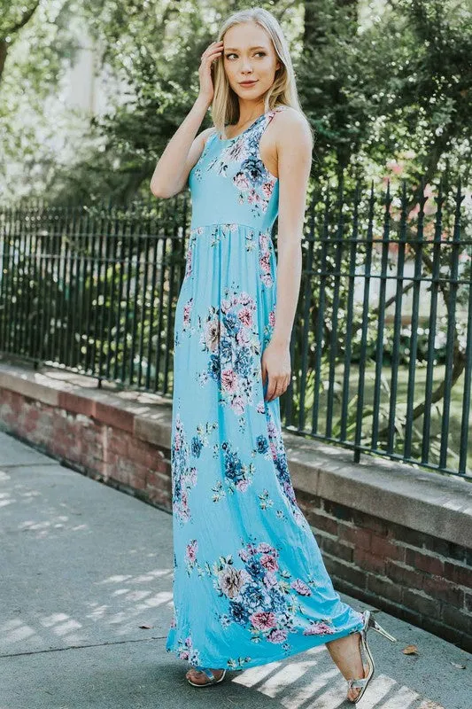 Garden Party Maxi Dress -  Turqouise