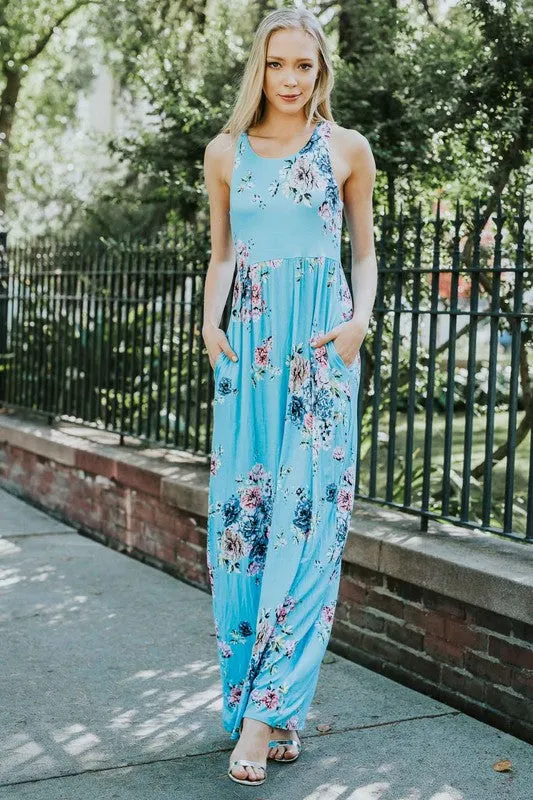 Garden Party Maxi Dress -  Turqouise