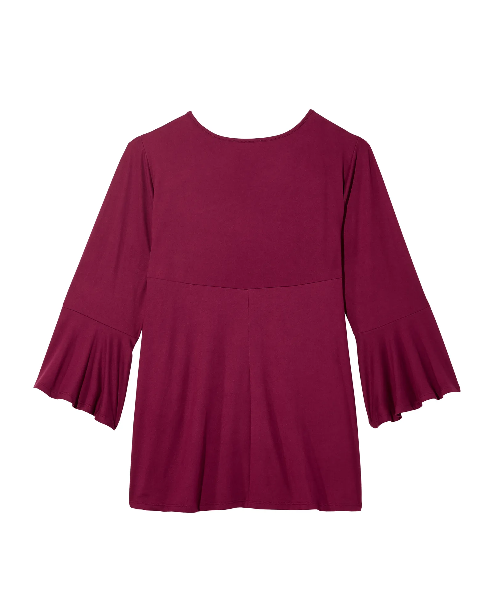 Gemma 3/4 Bell Sleeve Top With Key Hole | Purple