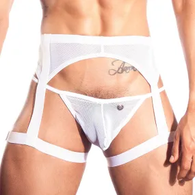 Gigo CANDLE WHITE Garter Mesh Jock Strap Underwear L40225 Size M