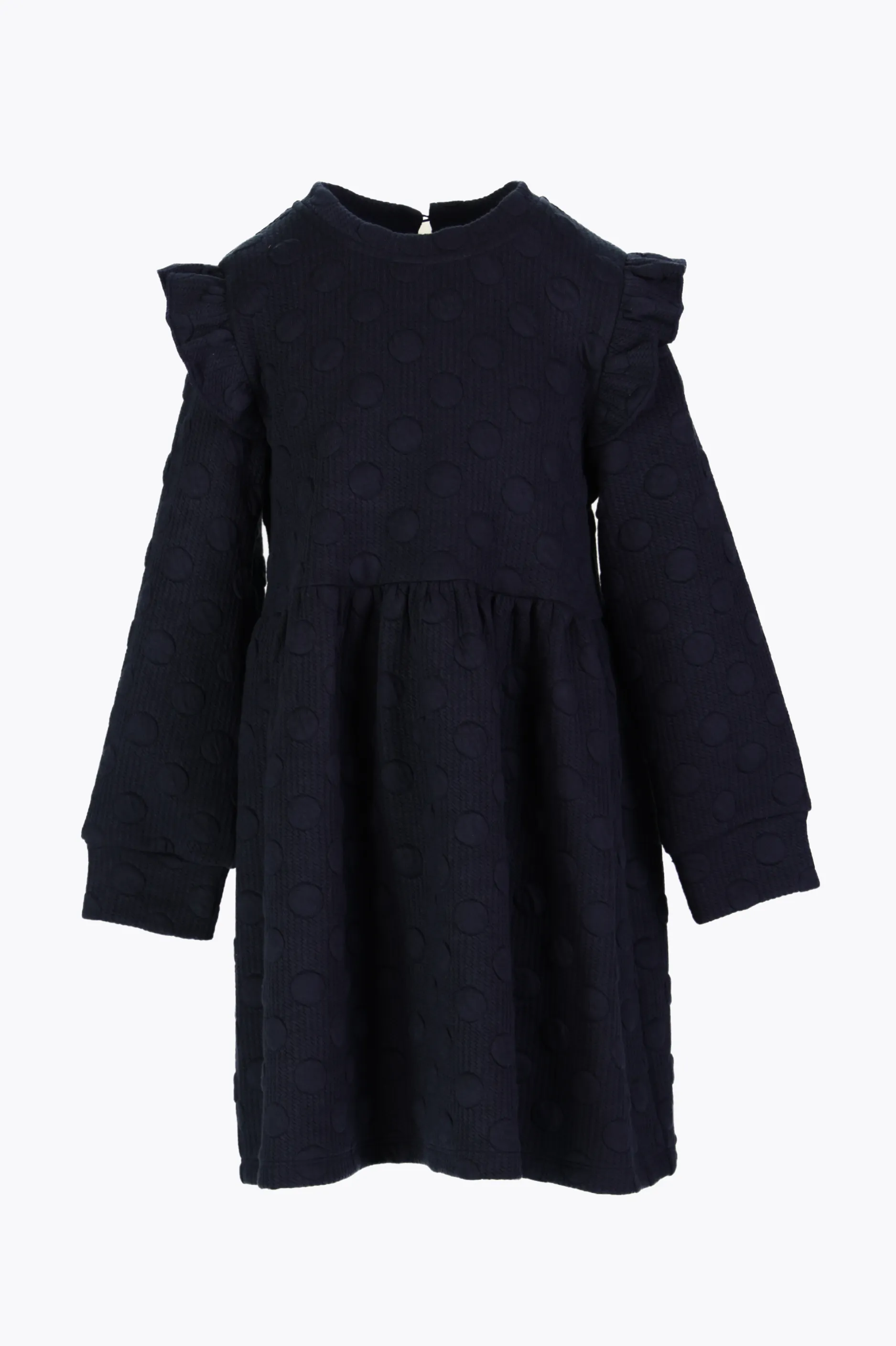 Girls Aaliyah Dress in Navy Polka Dot