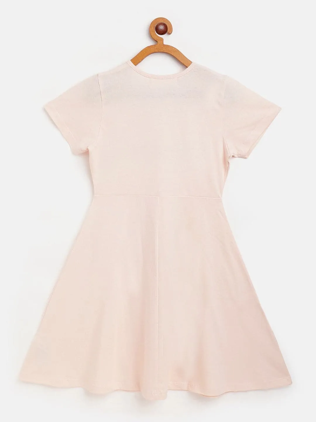 Girls Cream Travel Skater Dress