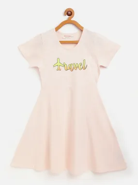 Girls Cream Travel Skater Dress