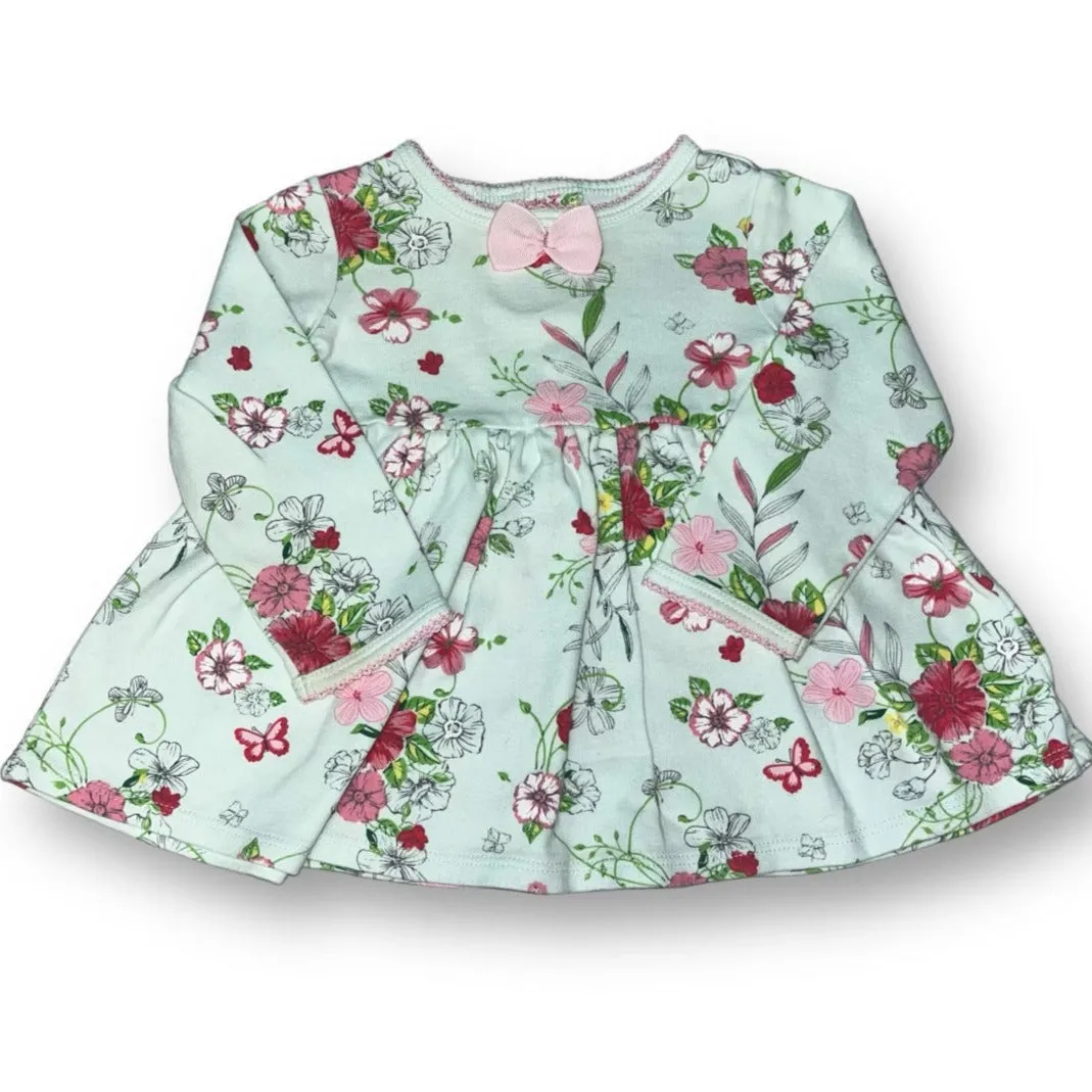 Girls First Impressions Size 6-9 Months Mint Green Floral Knit Dress