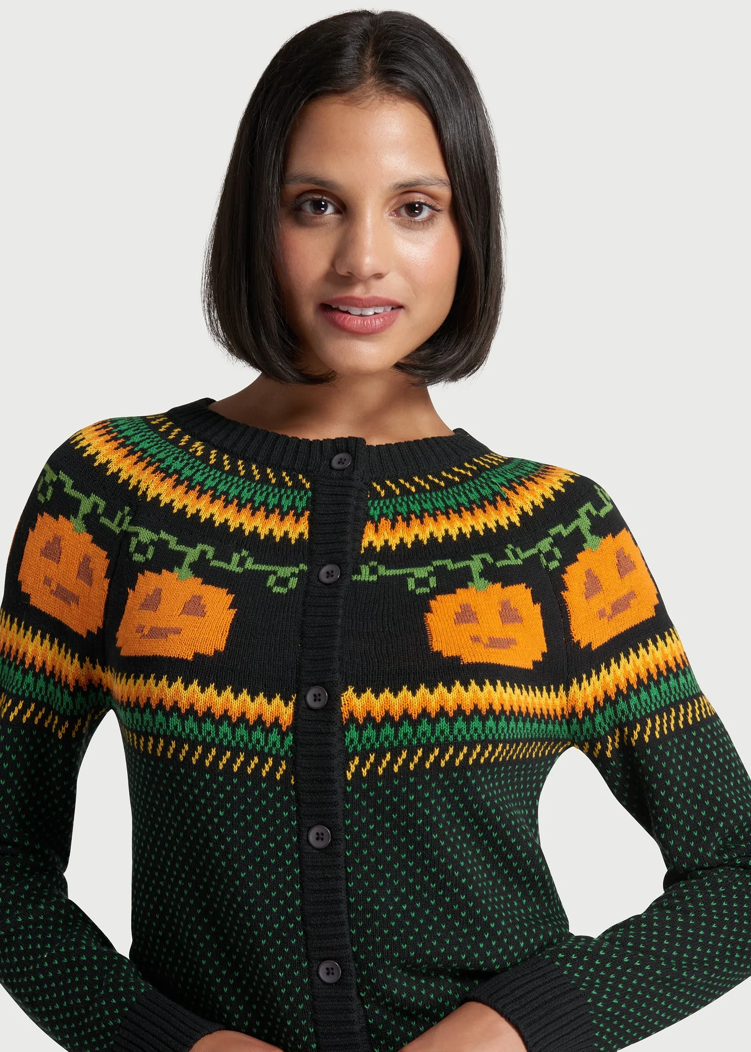 Give 'Em Pumpkin To Talk About Fair Isle Cardigan