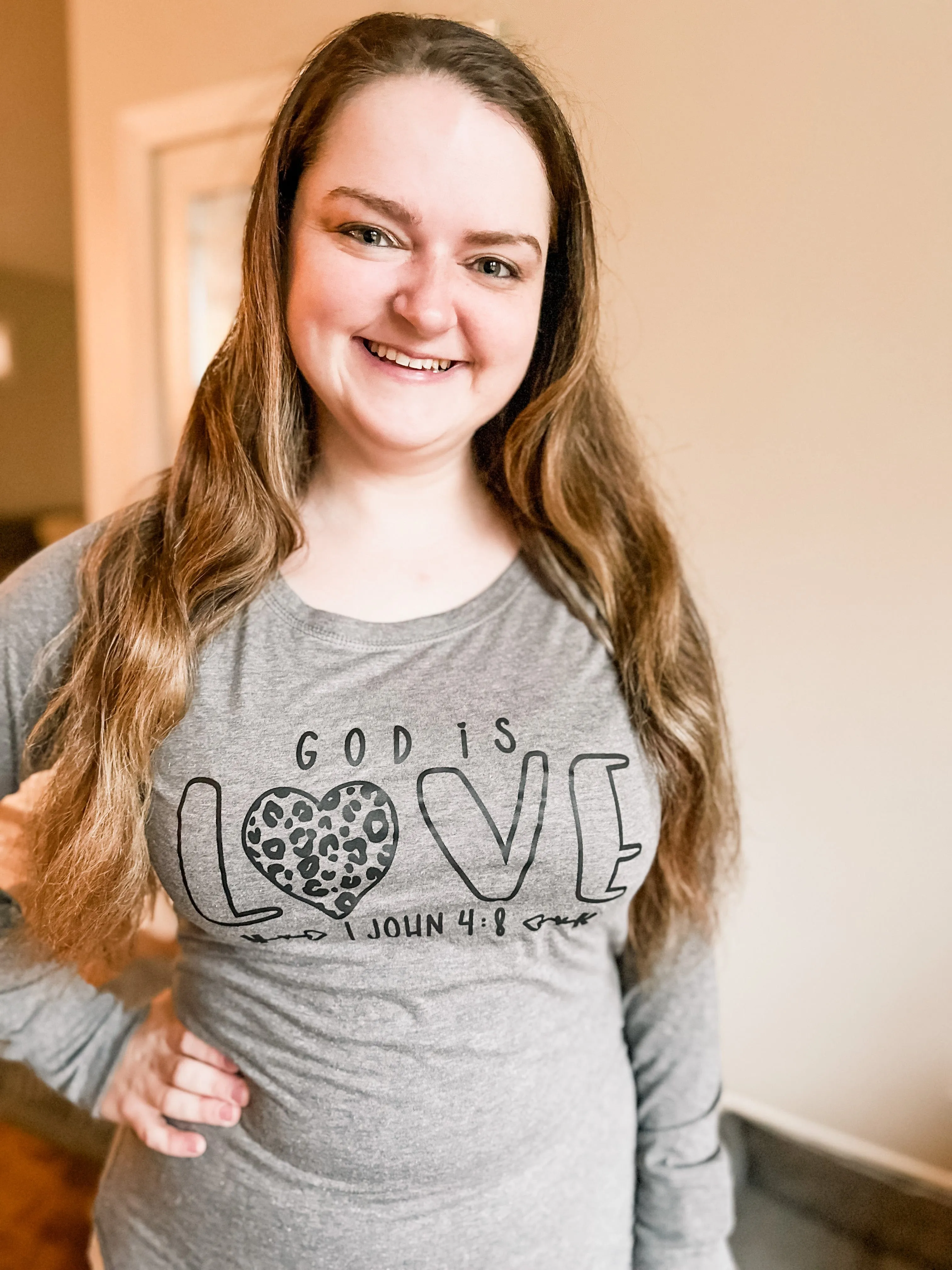 God is Love Leopard Heart Tunic Tee