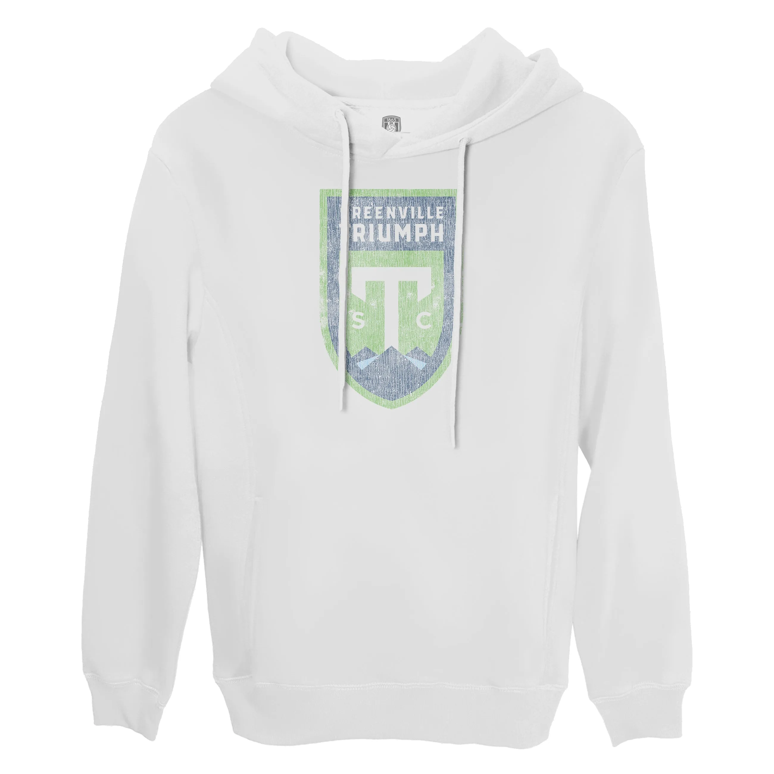 Greenville Triumph SC Color Badge Fleece Pullover Hoodie - White