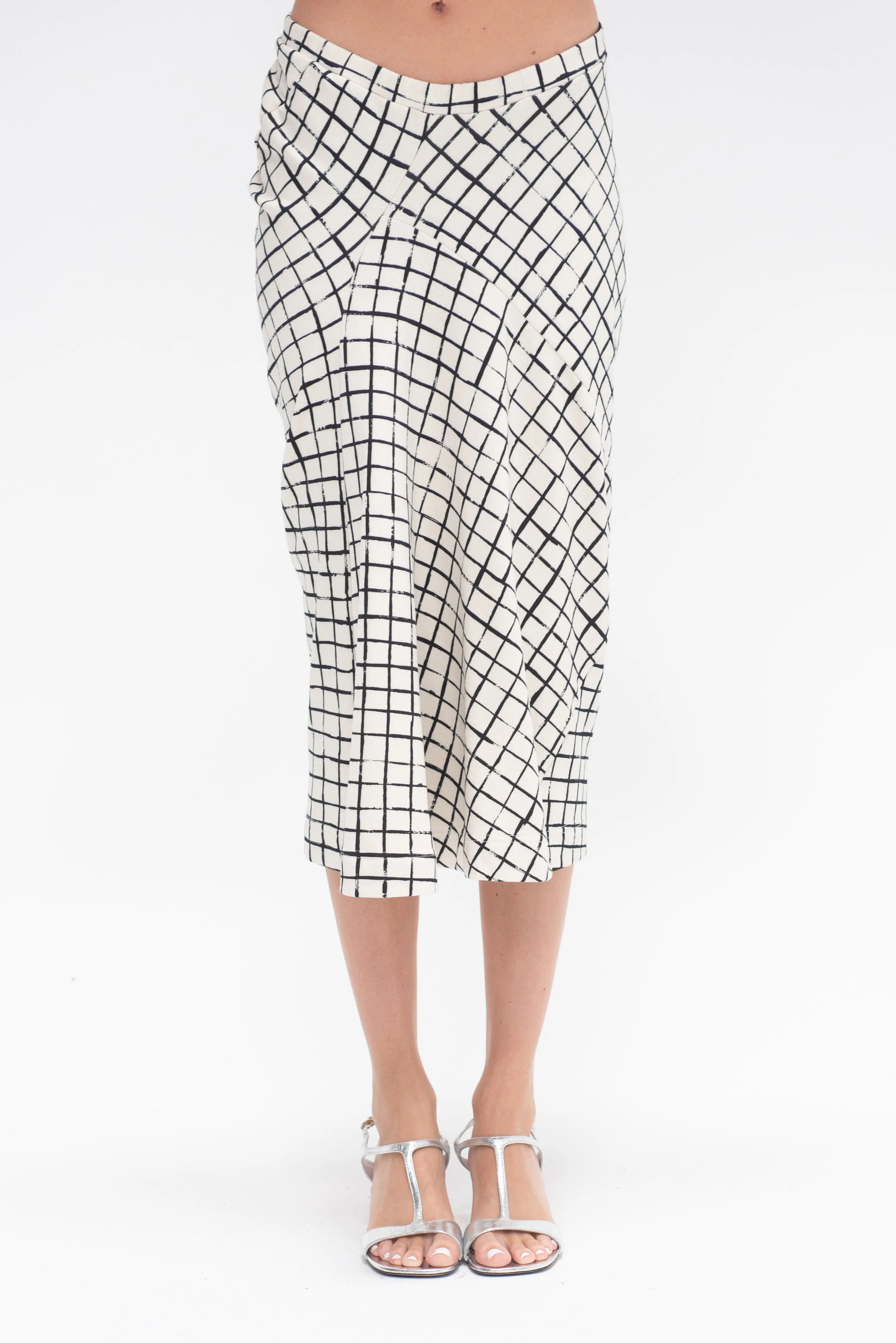 Grid Skirt, Ecru