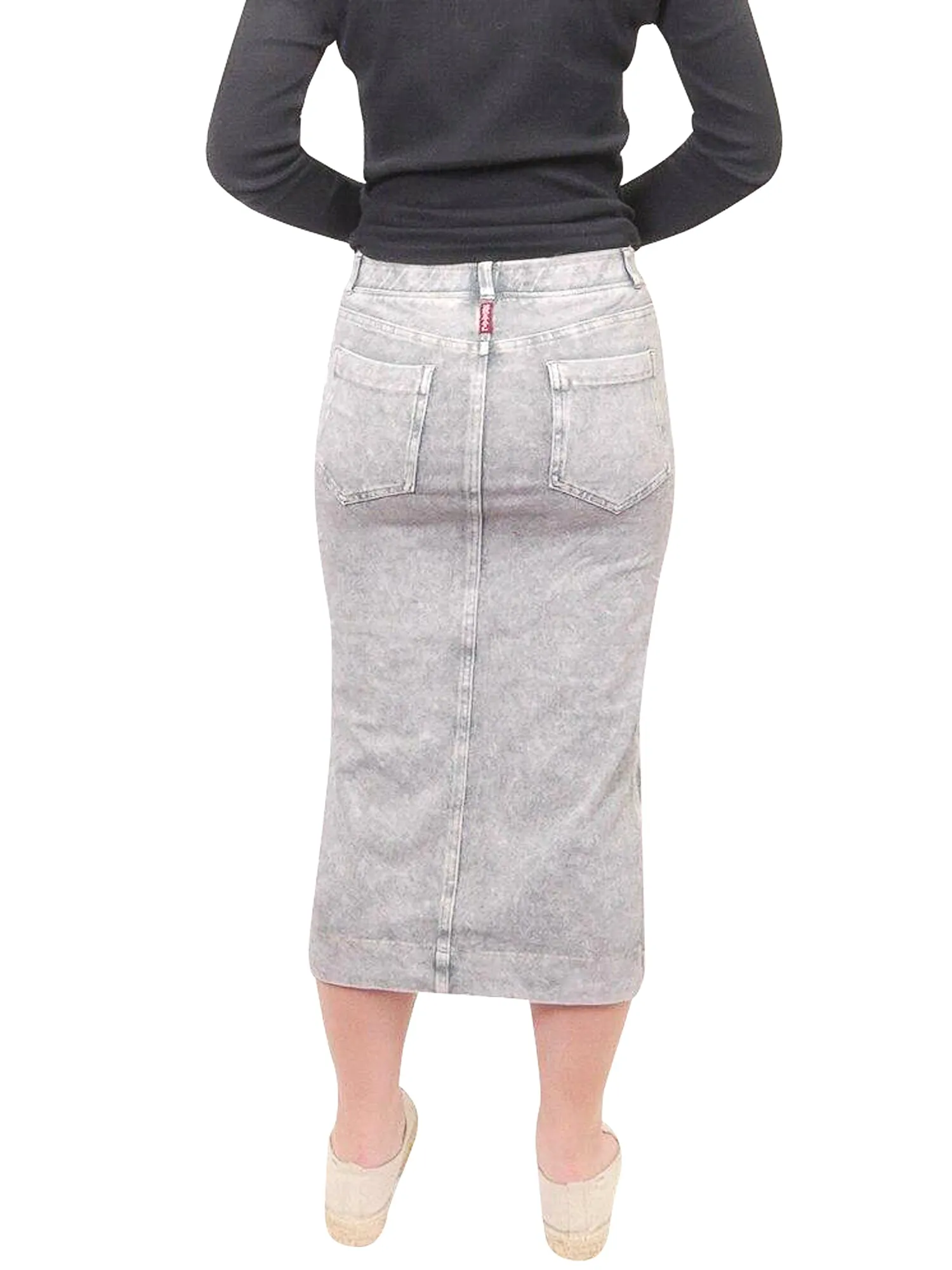 Hard Tail Midi Denim Pencil Skirt MWJ-105