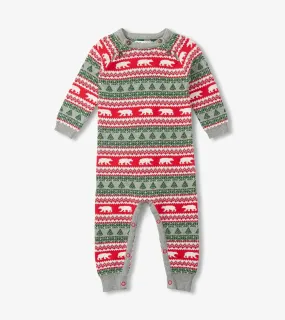 Hatley Fair Isle Sweater Romper - Polar Bear