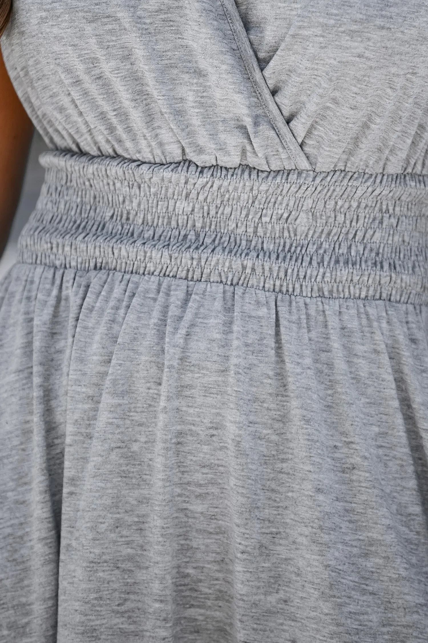 Heathered Knit Smocked Dress