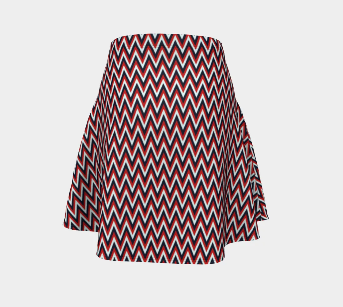 Herringbone Americana Flare Skirt