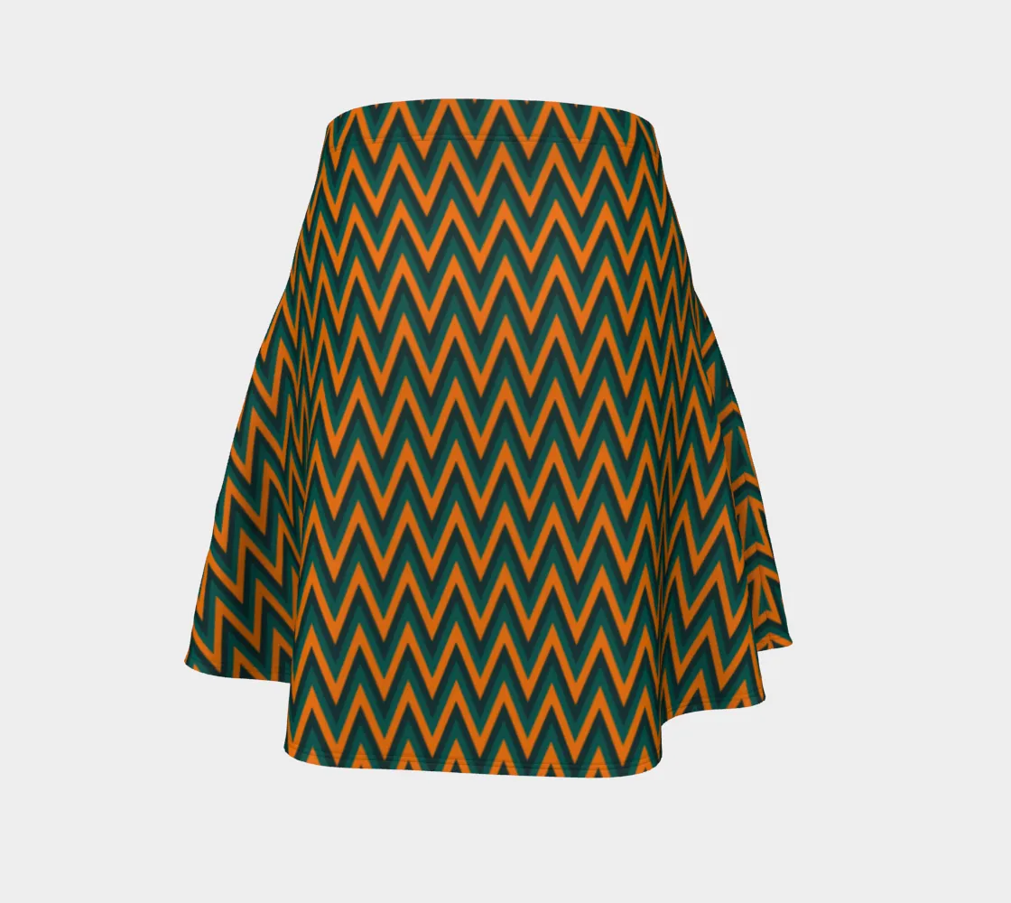 Herrringbone Flare Skirt