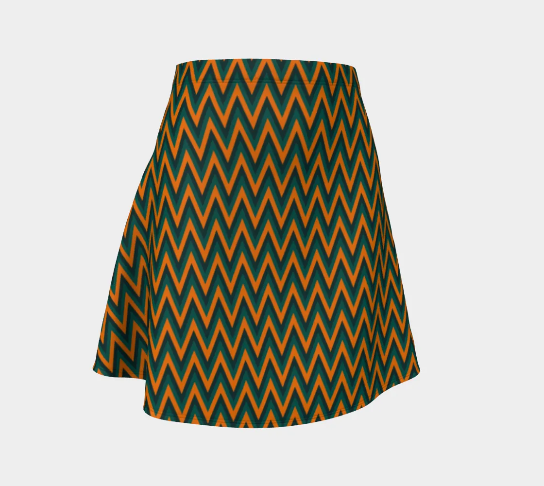 Herrringbone Flare Skirt