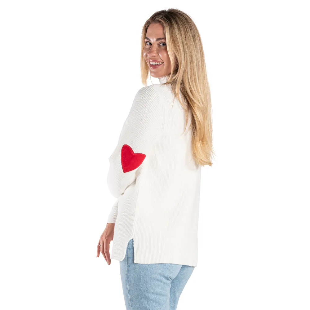 Hidden Hearts Mock Neck Sweater