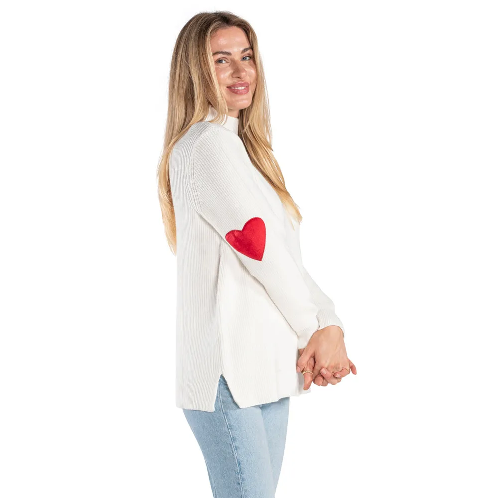 Hidden Hearts Mock Neck Sweater