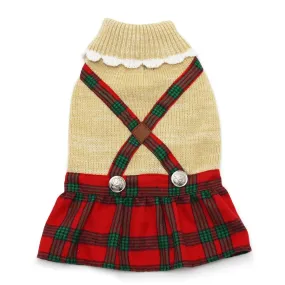 Holiday Plaid Dog Sweater Dress