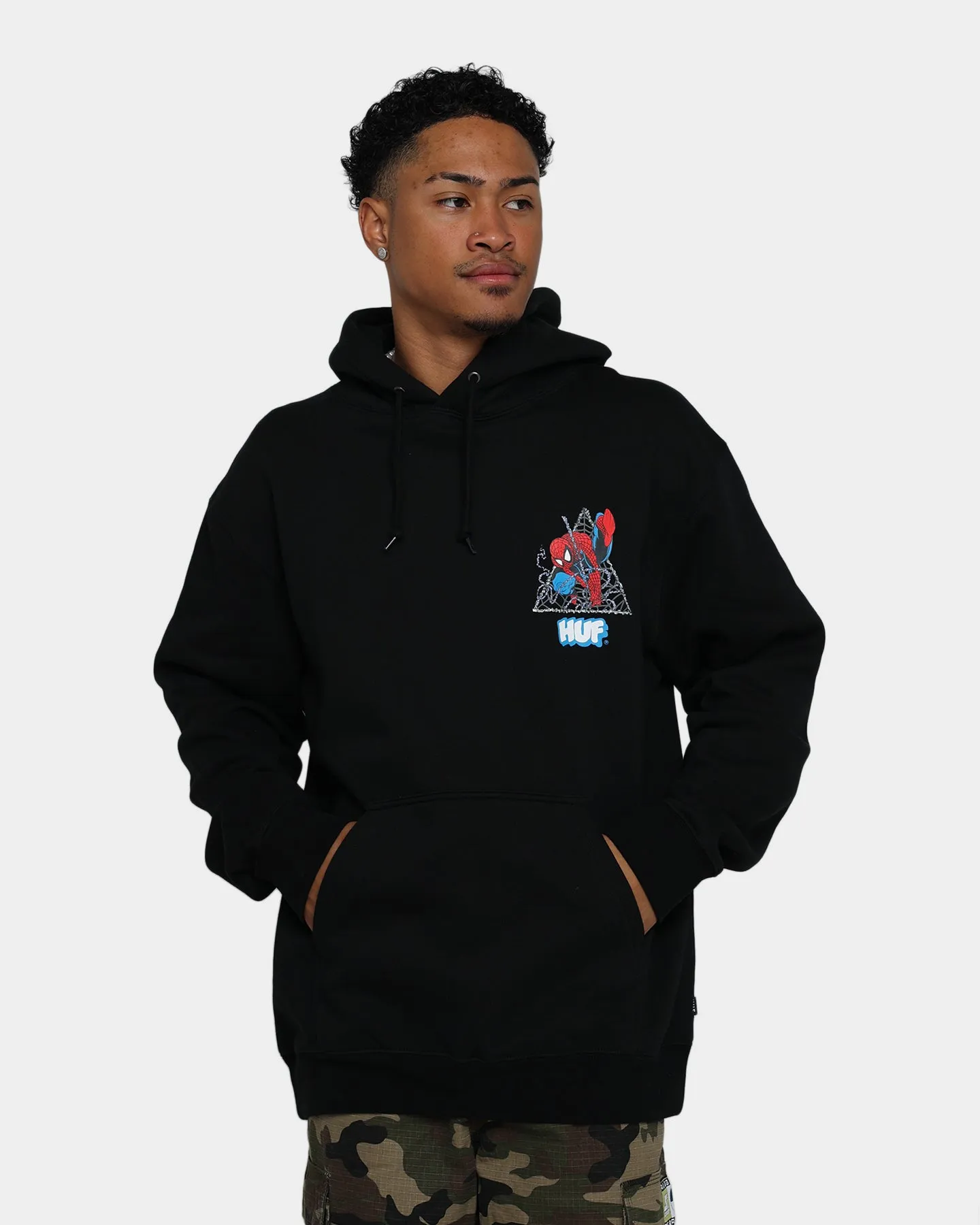 HUF X Marvel Thwip Triangle Pullover Hoodie Black